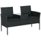 Patio Furniture w/ Mid-Table PE Rattan Loveseat w/ Cushion, Black