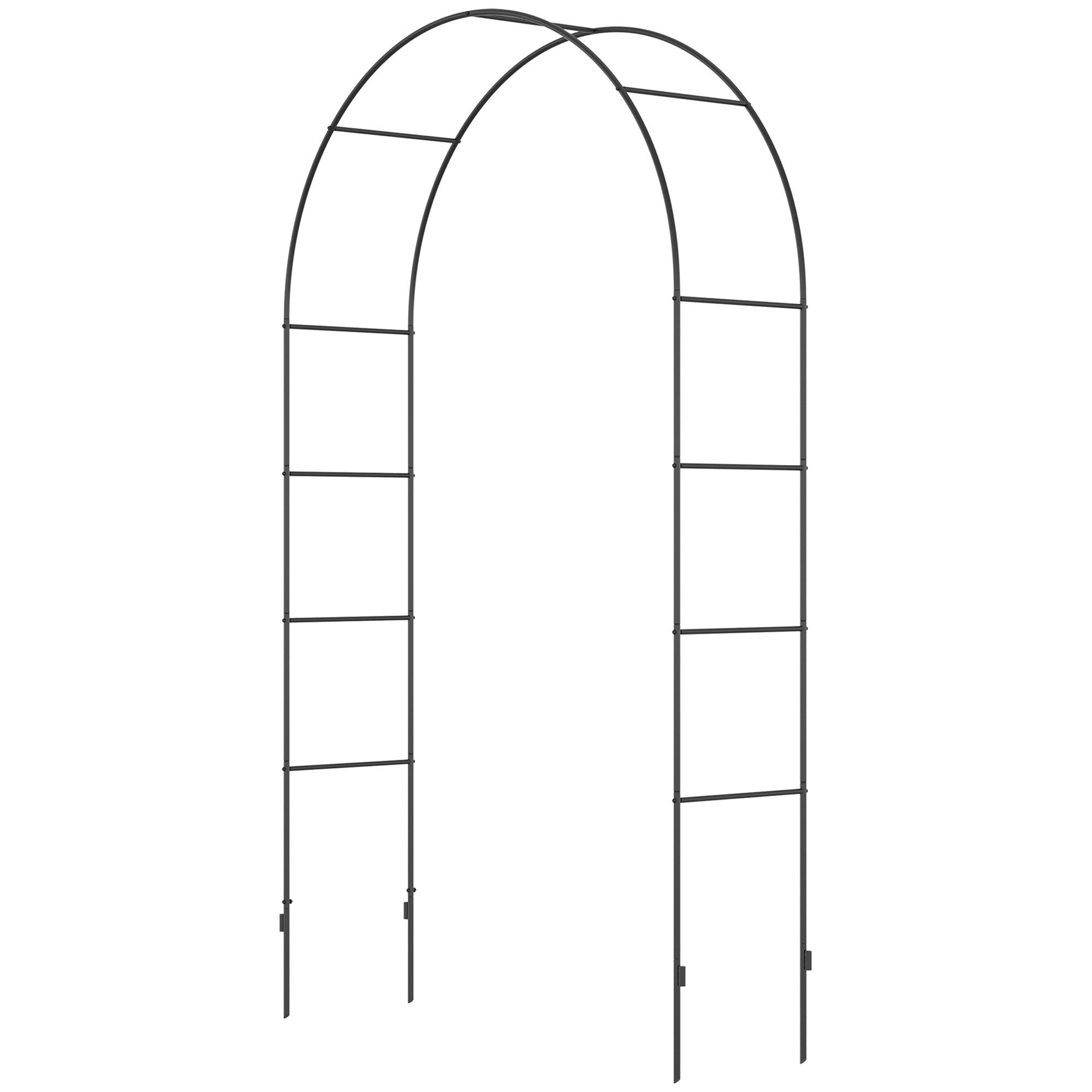 Outsunny 7.9FT Garden Arch Trellis, Metal Arch, Outdoor Garden Arbor for Climbing Plants, Wedding Decoration 