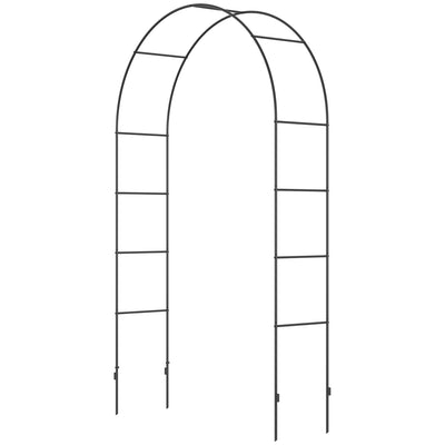Outsunny 7.9FT Garden Arch Trellis, Metal Arch, Outdoor Garden Arbor for Climbing Plants, Wedding Decoration 
