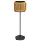 Wicker Outdoor Floor Lamp, Cordless Solar Lantern with Auto On/Off LED Lights, IP44 for Patio, Porch, Pathway, Yellow