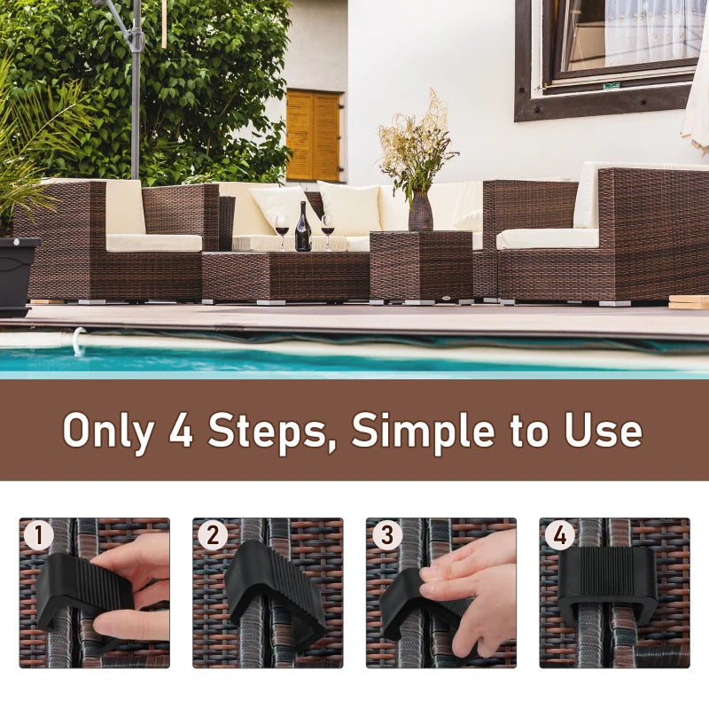Set of 10 Fasteners Clip Outdoor Furniture Connectors Rattan Wicker Sofa Connectors