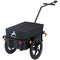 Aosom Luggage Cart Stroller Wagon with Double Wheel Internal Frame Enclosed Bicycle Cargo Trailer Multi-functional Steel, Black