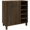 HOMCOM Entryway Elegance: Shoe Organizer with Double Doors, Open Shelves for 17 Pairs, Walnut Finish