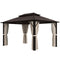 Outsunny 10' x 13' Hardtop Gazebo Canopy with UPF30+ Double Polycarbonate Roof, Aluminum Frame, Netting and Curtains, Beige