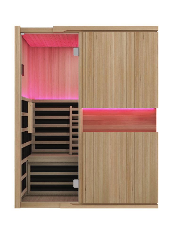 Blisspod, Milano, Full Spectrum Sauna Canadian Hemlock Ultra Low EMF, 7 Far Infrared & Red Glass Heater & Chromotherapy – 3 Person 