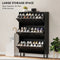 Narrow Shoe Storage Cabinet, 3 Flip Drawers, Adjustable Shelves, 18-24 Pairs Capacity, Black