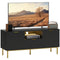 Modern TV Console for TVs up to 50 Inch, Entertainment Center with Smart RGB LED Lights and Soft Close Doors, Black