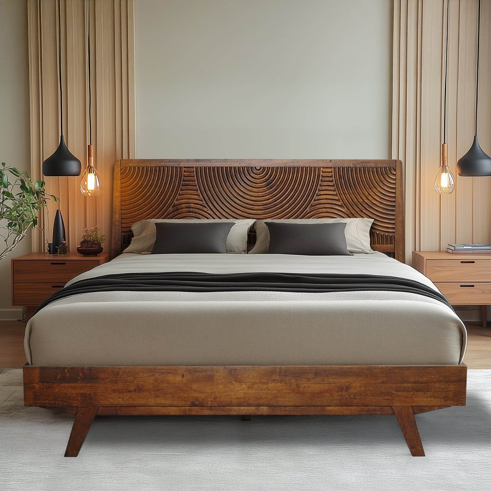 Harmony Platform Bed Frame with Headboard 