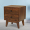 Silvia 2-Drawer Solid Wood Nightstand – Scandinavian Minimalist Design, Solid Acacia Wood, Durable Construction, Spacious Storage, Easy Assembly