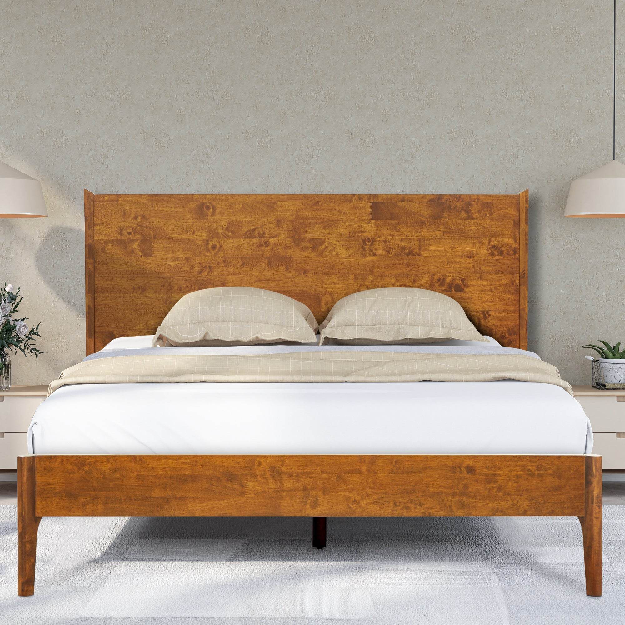 Haven Deluxe Wood Platform Bed Frame 