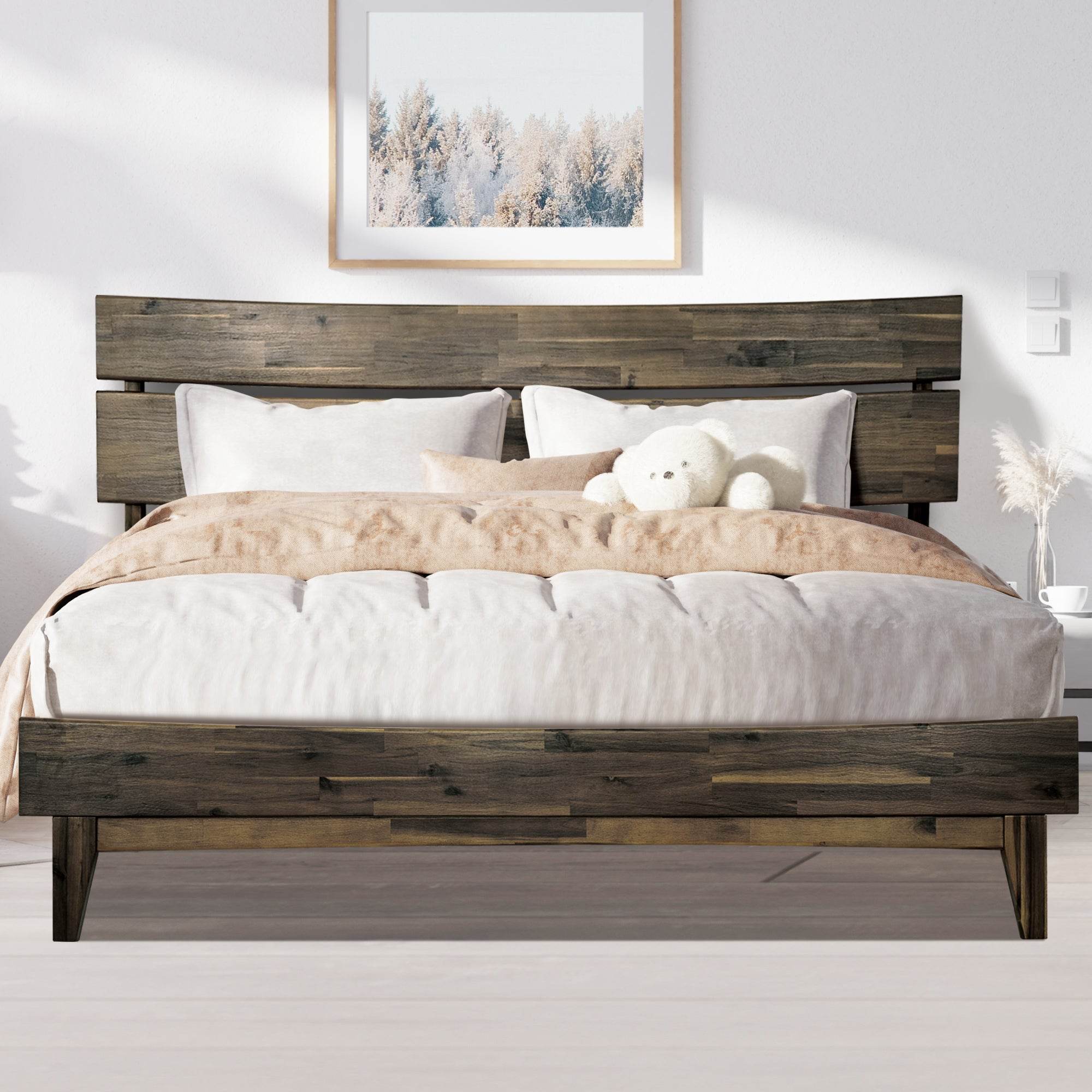 Aurora Deluxe Wood Platform Bed Frame 