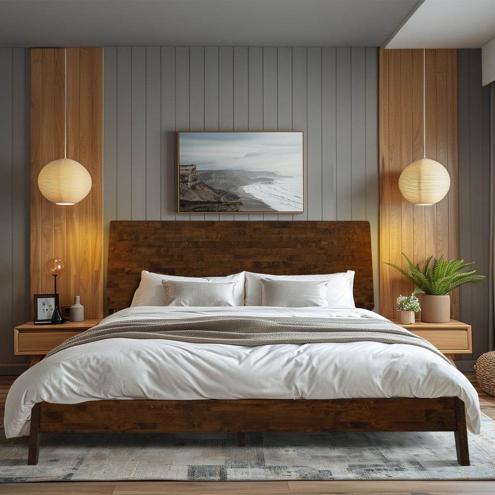 Serenity Deluxe Wood Platform Bed Frame 