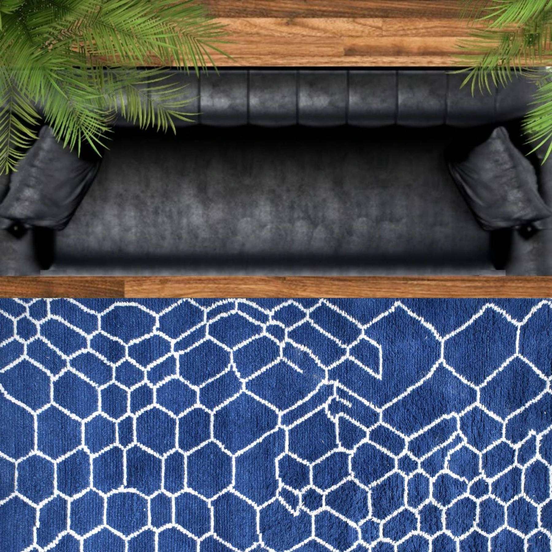 Marine Woven Wool 6X9 Rug 