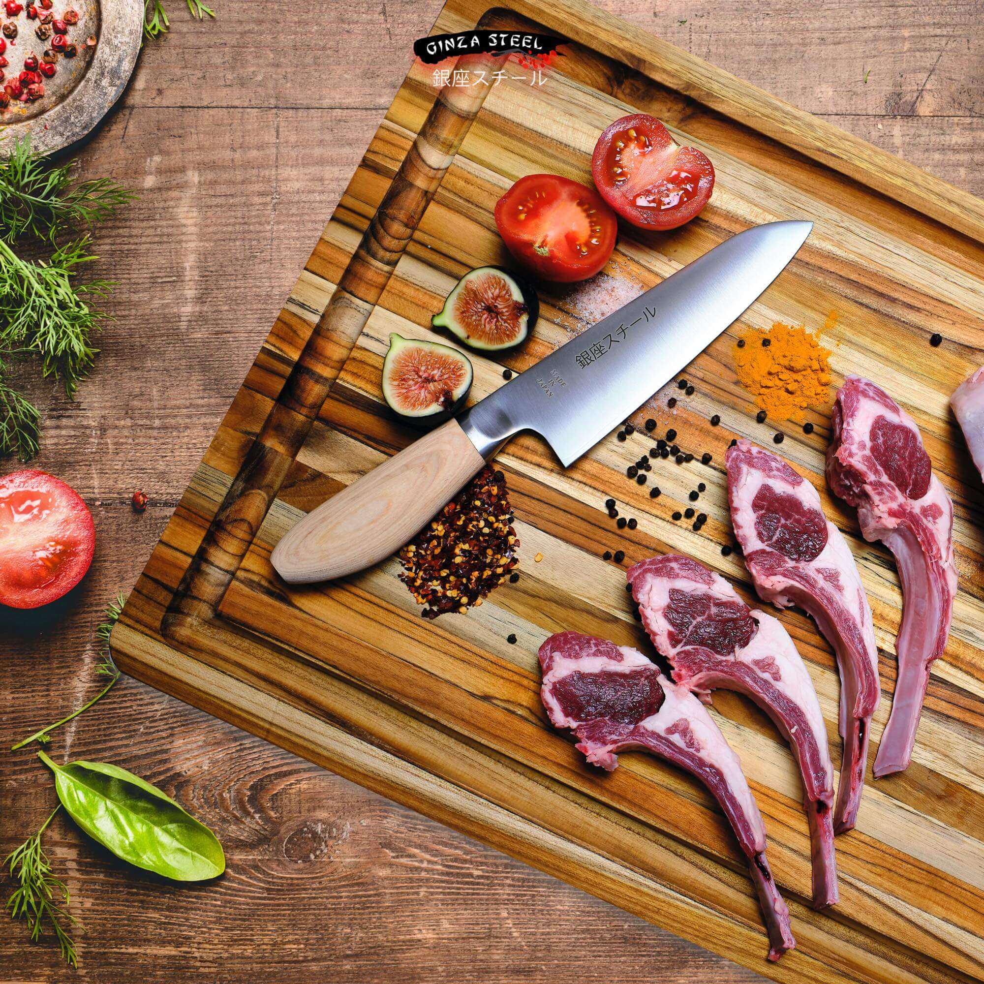 MATSUE 165 - MV Stainless Steel Santoku Knife 165mm/Natural Wood Handle 