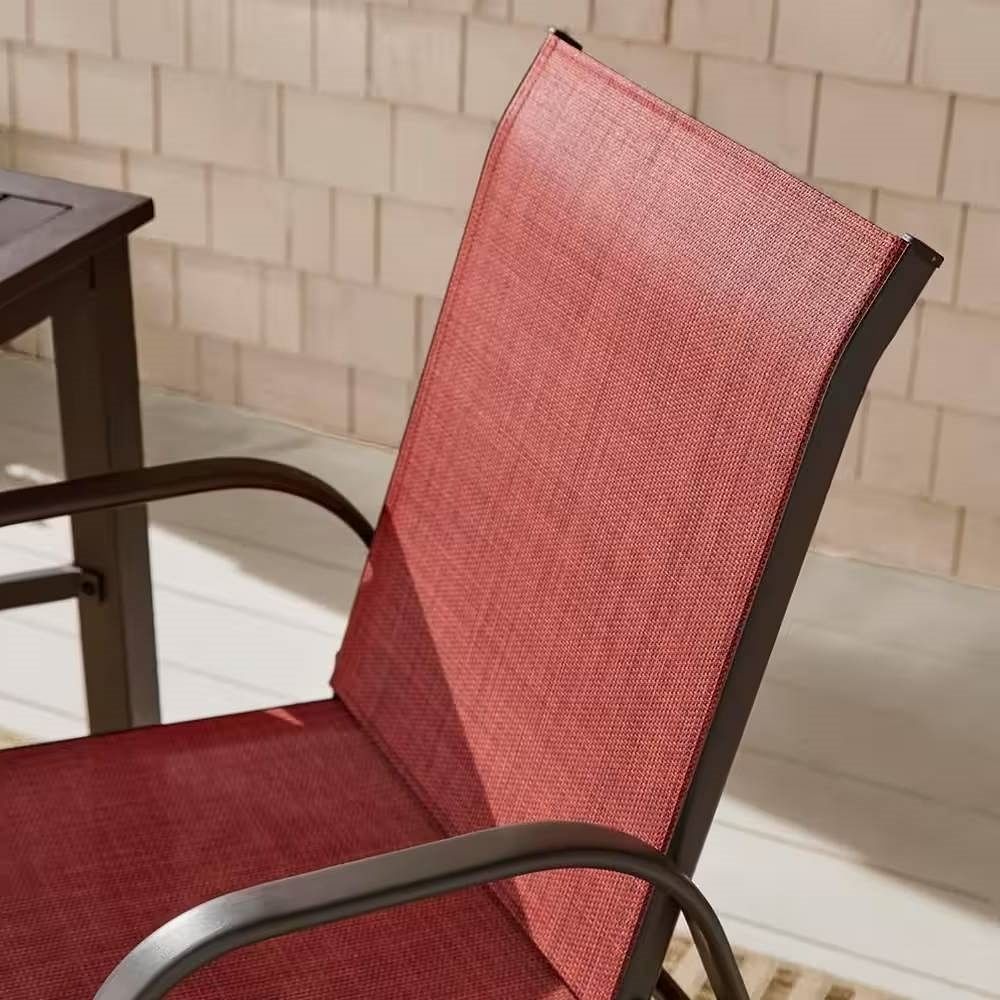 Set of 2 - Outdoor Dining Patio Chairs in Pepper Red - Free Shipping 