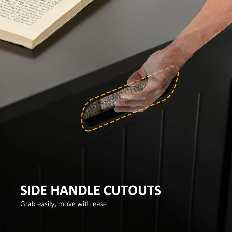 Large Storage Box Storage Trunk Cabinet Container with Lid and 2 Safety Hinges, Black