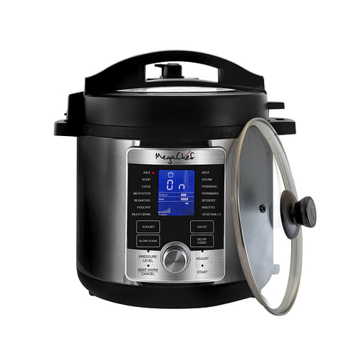 MegaChef 6 Quart Stainless Steel Electric Digital Pressure Cooker with Lid - Free Shipping 