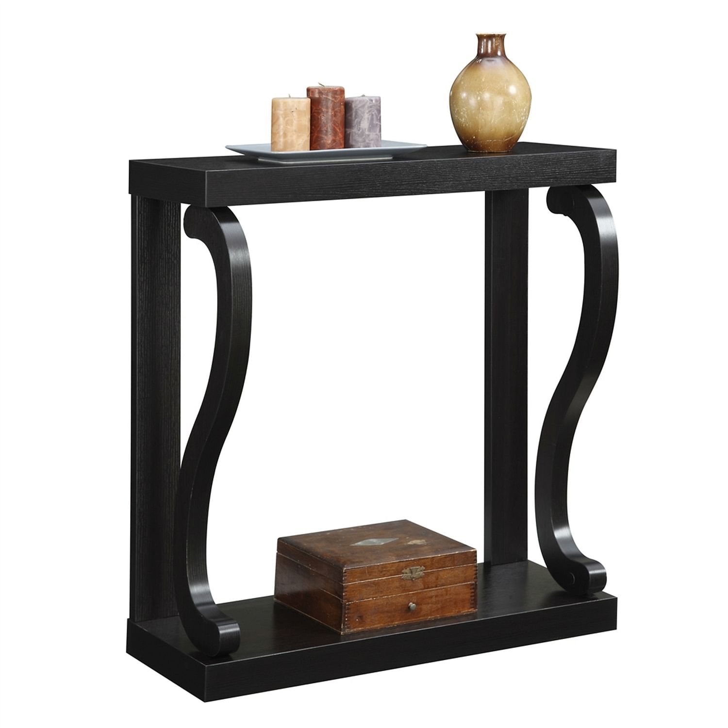 Modern Curved Legs Rich Espresso Console Table - Free Shipping