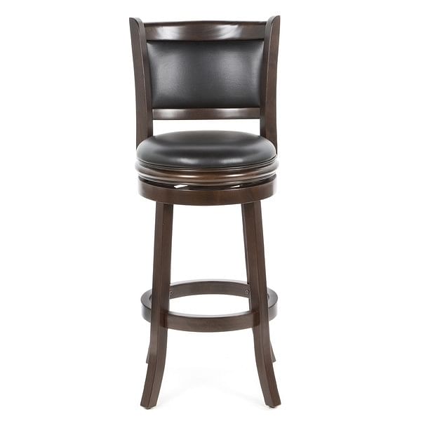 Cappuccino 29-inch Swivel Barstool with Faux Leather Cushion Seat - Free Shipping 