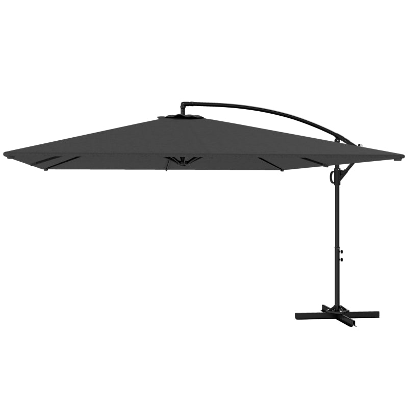 Rectangular Cantilever Parasol 111" x 150.4", Outdoor Garden Umbrella with Adjustable Tilt, UV Protection UPF50+, Grey
