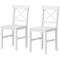 Wooden Dining Chairs Set of 2, Kitchen Chairs with Cross Back, Solid Structure for Living Room and Dining Room, White