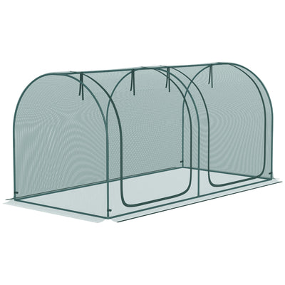 Outsunny 8 x 4ft Hoop House, Insect-Proof Zippered Tent with Reinforced Stakes for Veggies & Flowers, Green 