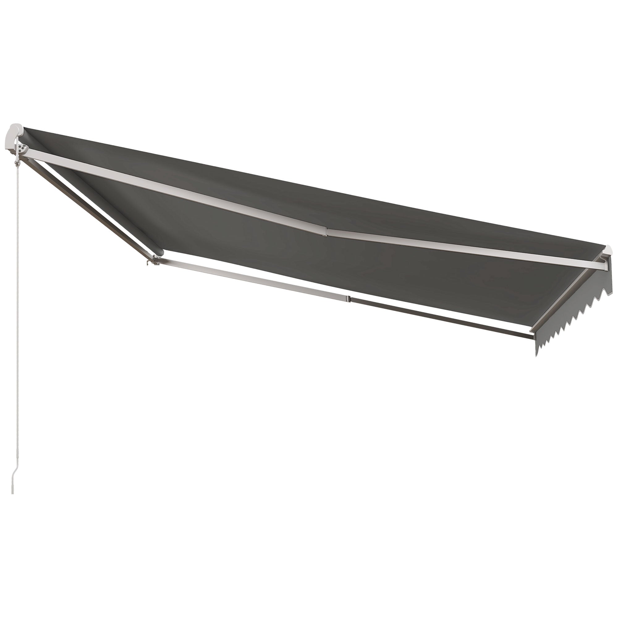 Outsunny 10' x 13' Electric Retractable Awning Sun Shade Shelter w/ Remote Controller for Deck Balcony Yard, Light Grey 