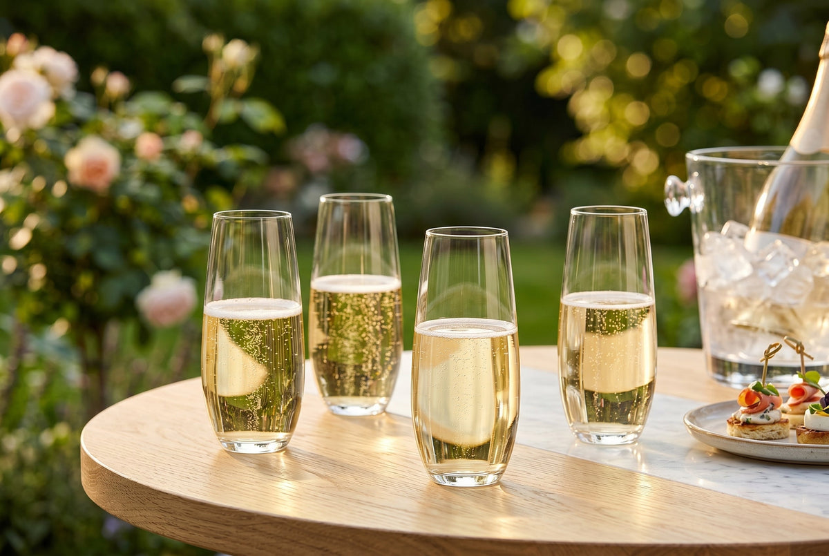 Stemless Champagne Flutes, Set of 4, 230 ml (7.8 oz)
