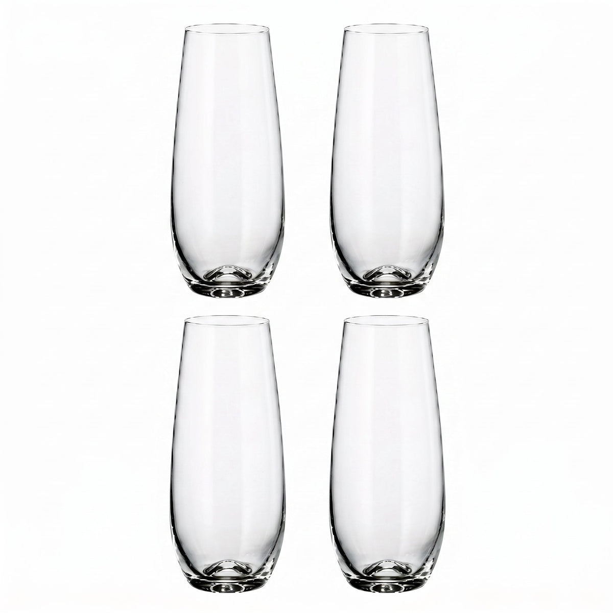 Stemless Champagne Flutes, Set of 4, 230 ml (7.8 oz)