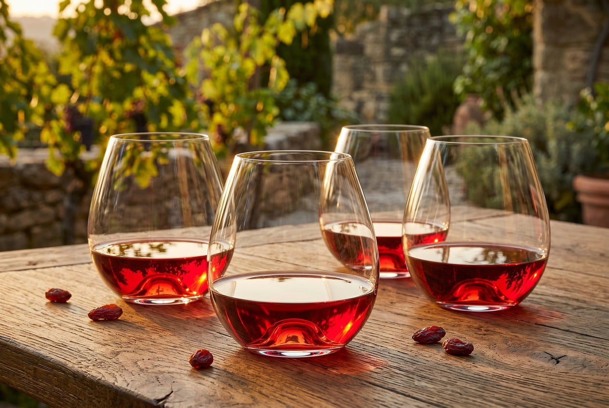 Stemless Wine Glasses, Set of 4, 565 ml (19.1 oz) Burgundy Balloon