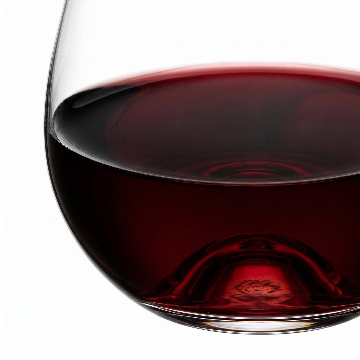 Stemless Wine Glasses, Set of 4, 565 ml (19.1 oz) Burgundy Balloon