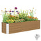 6' x 1.5' x 1.3' Galvanized Raised Garden Bed, Elevated Large Metal Planter Box w/ Install Gloves, Brown Wood Effect
