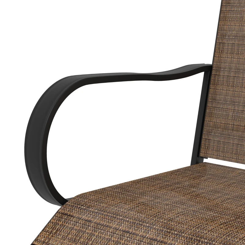 Outdoor Bar Stools Set of 2, 360° Swivel Bar Height Chairs, 26.8" x 29.5" x 48.4", Brown
