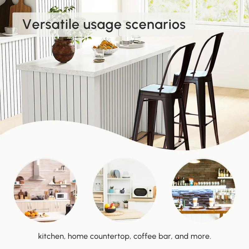 Swivel PU Leather Barstools Set of 2 Adjustable Bar Stools with Footrest Back for Kitchen Counter Dining Room White
