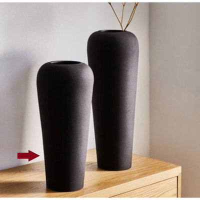 Tall Metal Black Round Vase, Small 