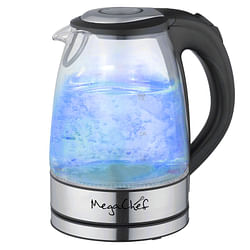 MegaChef 1.7Lt. Glass and Stainless Steel Electric Tea Kettle - Free Shipping