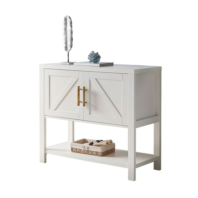 Modern 2 Drawer Wooden Storage Console Table White - Free Shipping 