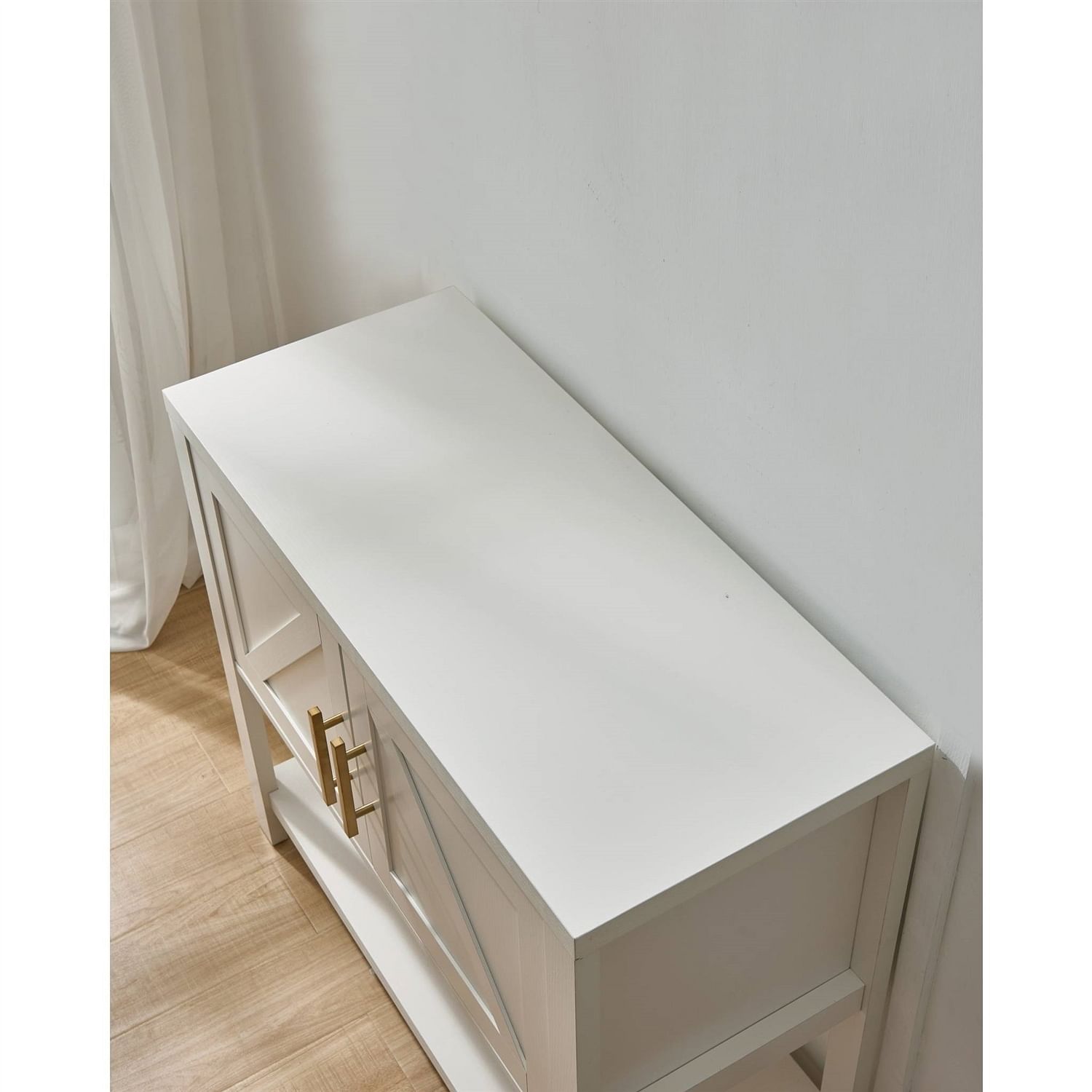 Modern 2 Drawer Wooden Storage Console Table White - Free Shipping