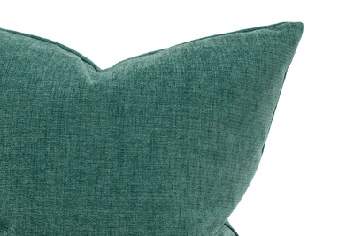 Marine Chenille Cushion Cover – Blue-Green Chenille Pillow Cover, Hand-Made in Canada