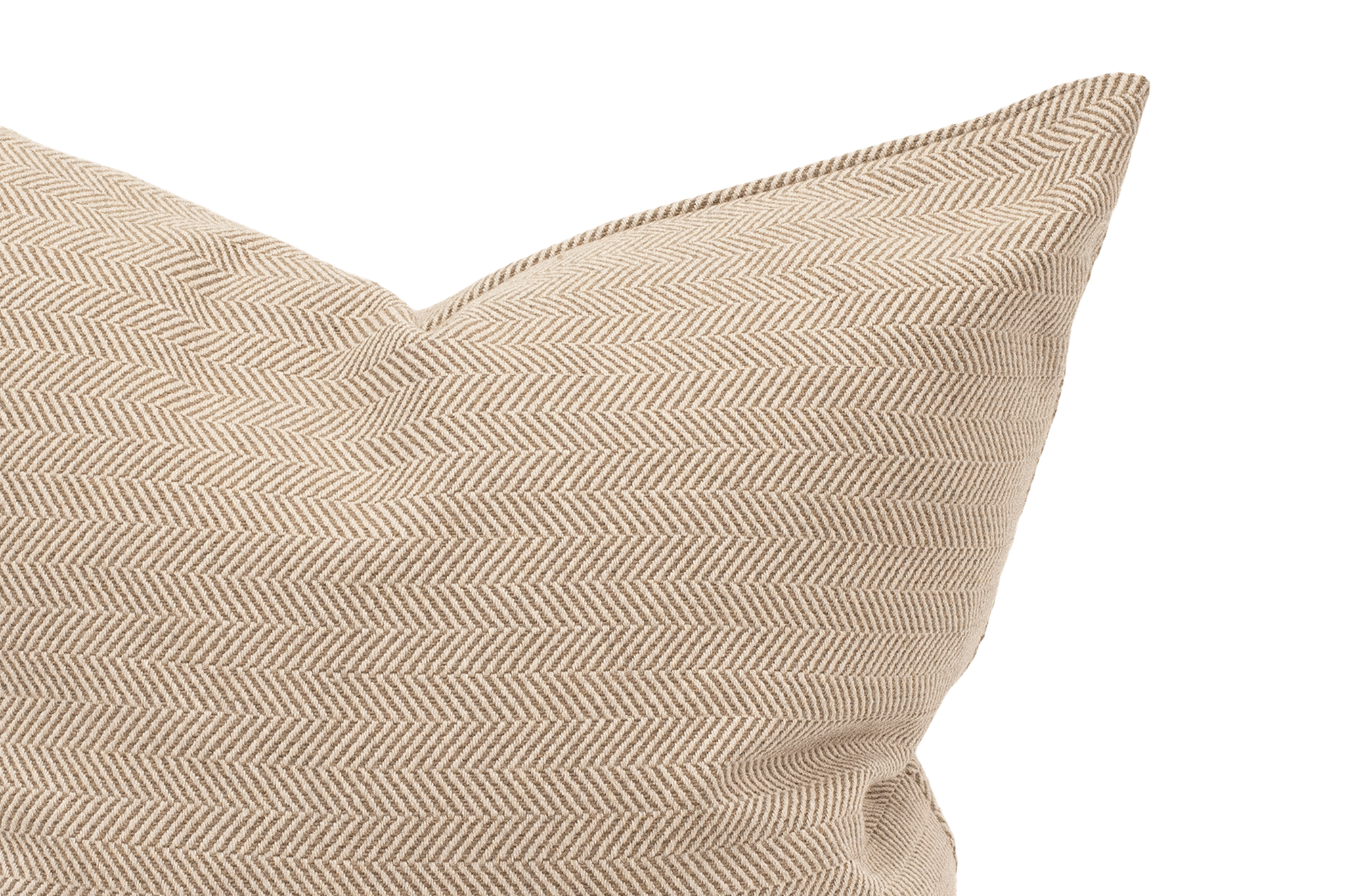 Mushroom Herringbone Cushion Cover 