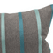 Tealbay Stripe Cushion Cover – Grey & Blue Woven Stripe, Hand-made in Canada