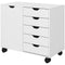 HOMCOM Mobile File Cabinet: 5 Drawers, Adjustable Shelf & Rolling Printer Stand for Study Organization