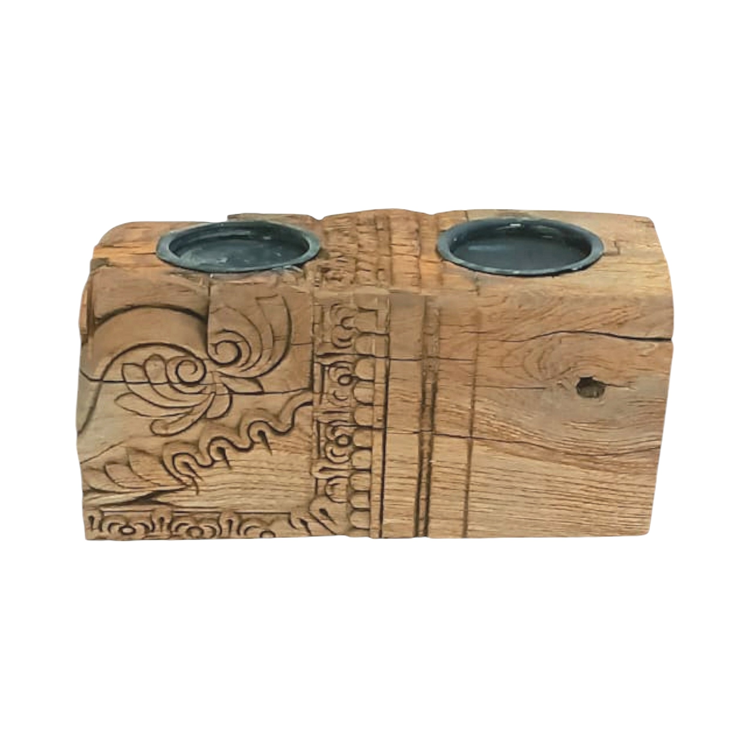 Old Wooden Bases Candle Stand, 10-12 Inch, **Assorted, Size 
