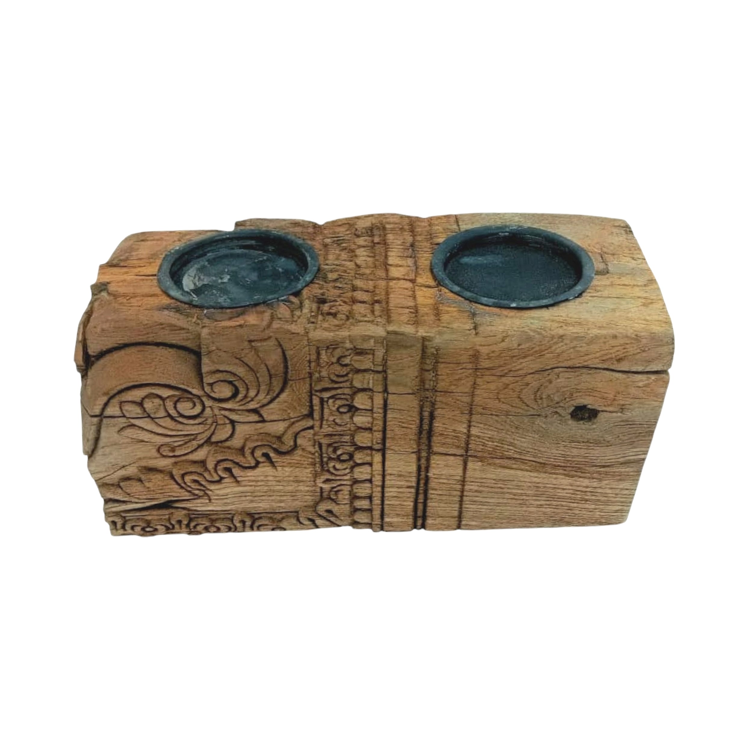 Old Wooden Bases Candle Stand, 10-12 Inch, **Assorted, Size 