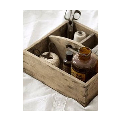 Wooden Square Brickmould With Handle With Partition, White 