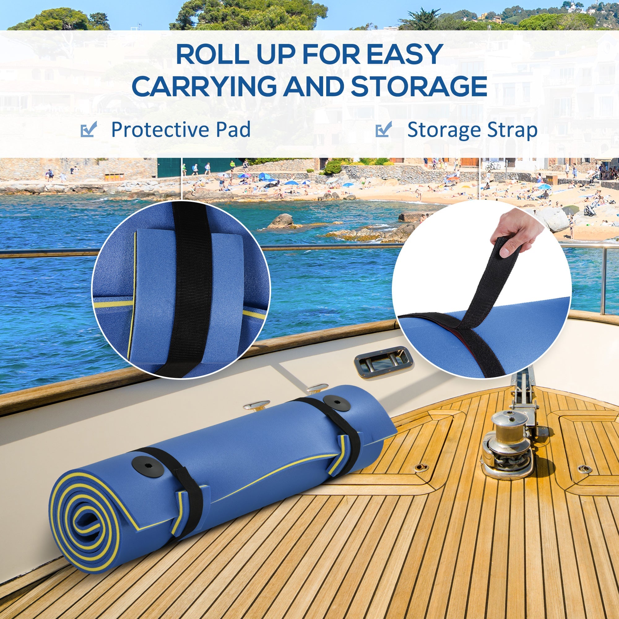 Soozier Floating Water Mat 7.5x4ft Blue Lily Pad for Relaxing and Recreation in Pool Beach Lake 