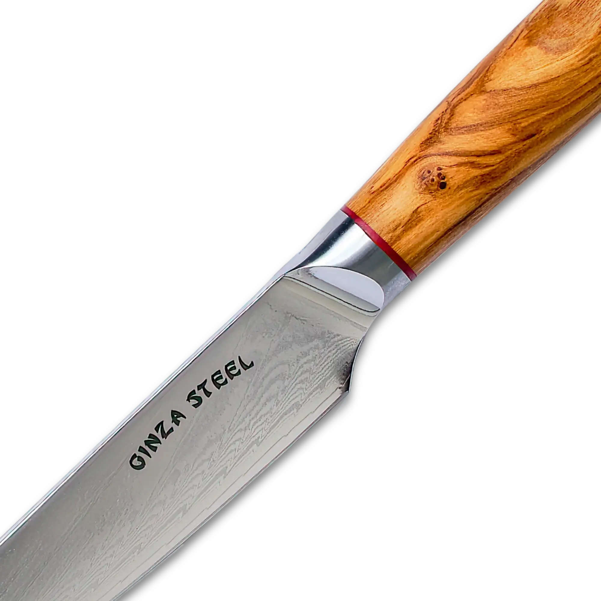 Ginza Steel MIA 12 Utility Knife 5” – Damascus AUS10, 67-Layer, Olive Wood Handle 