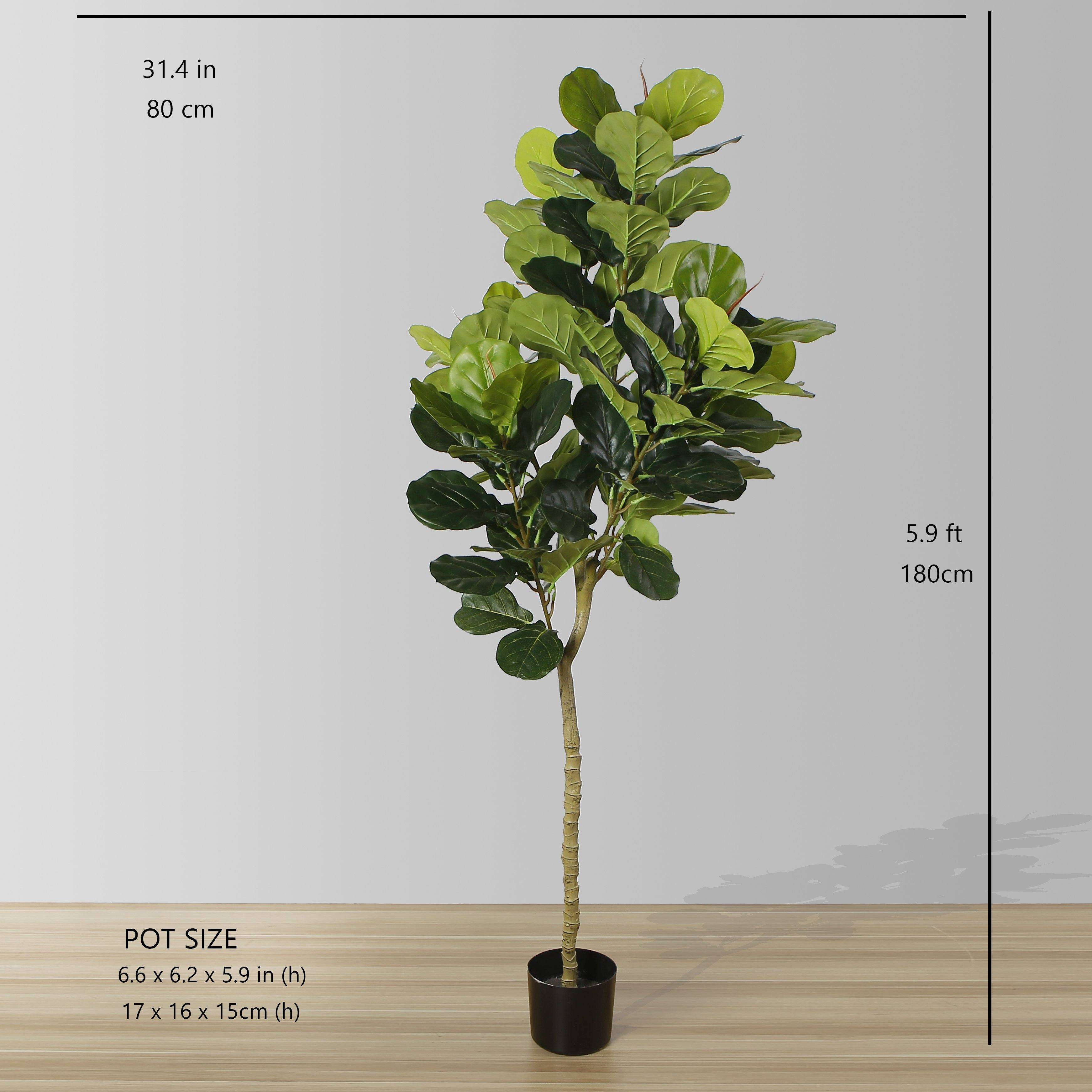 Mila Artificial Fiddle Leaf Potted Plant (Multiple Sizes) 