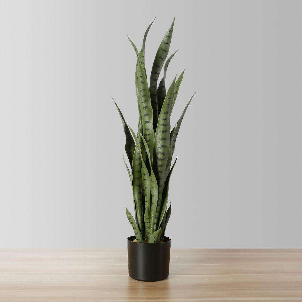 Milo Artificial Snake Sansevieria Dark Green Potted Plant (Multiple Sizes) 