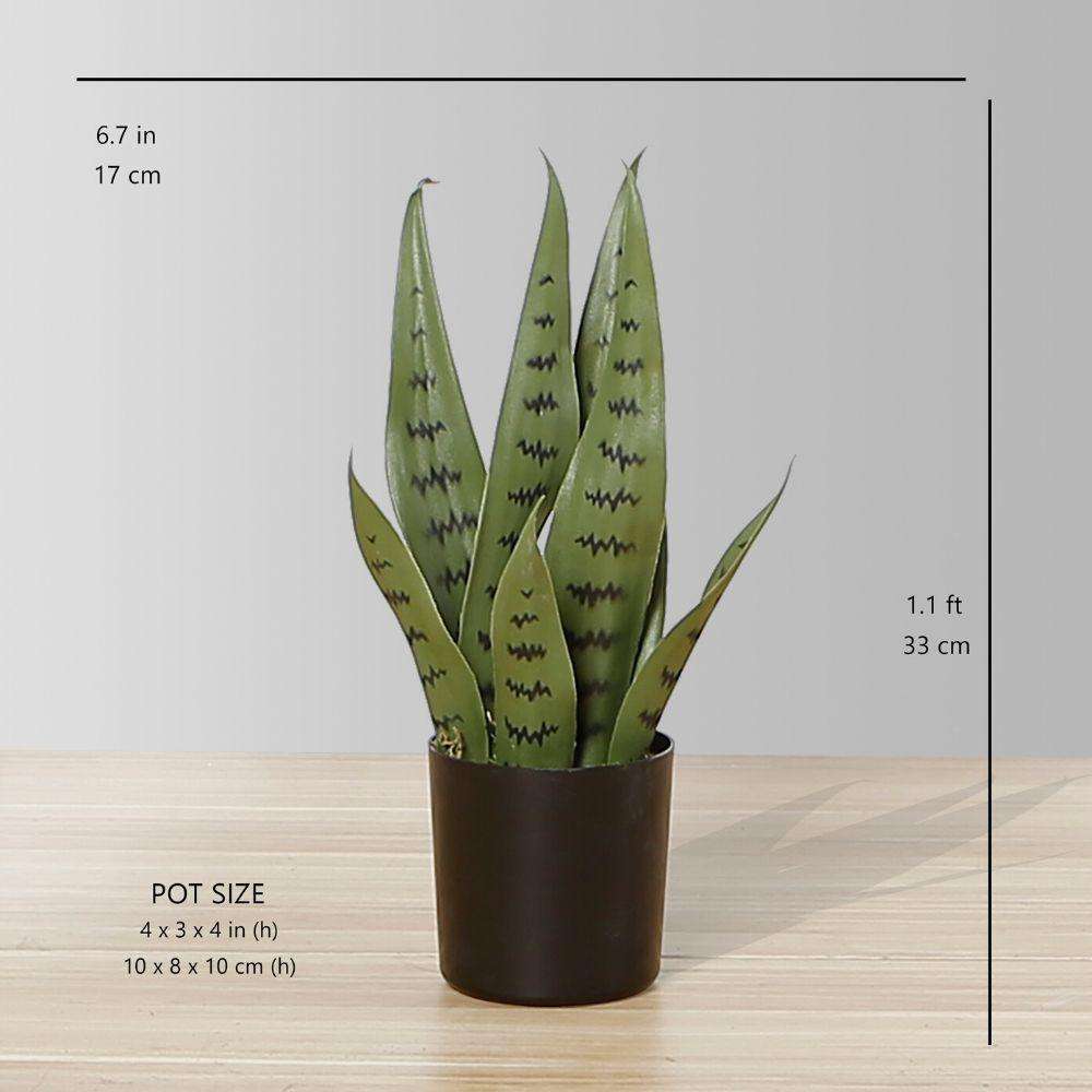 Milo Artificial Snake Sansevieria Dark Green Potted Plant (Multiple Sizes) 